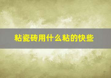 粘瓷砖用什么粘的快些