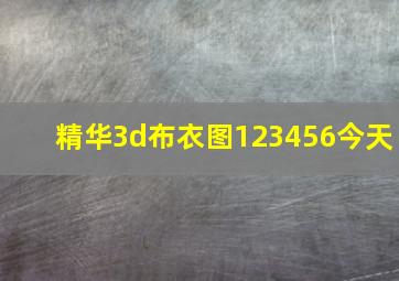 精华3d布衣图123456今天