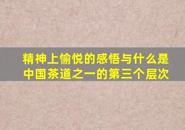 精神上愉悦的感悟与什么是中国茶道之一的第三个层次