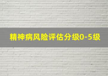 精神病风险评估分级0-5级