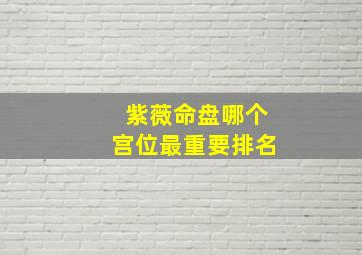 紫薇命盘哪个宫位最重要排名