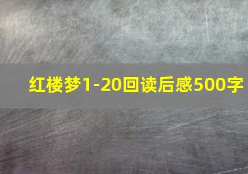 红楼梦1-20回读后感500字