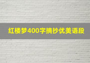 红楼梦400字摘抄优美语段