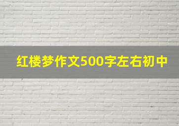 红楼梦作文500字左右初中