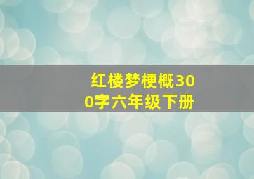 红楼梦梗概300字六年级下册