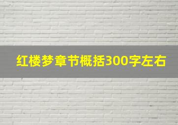 红楼梦章节概括300字左右