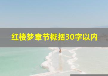 红楼梦章节概括30字以内