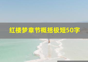 红楼梦章节概括极短50字