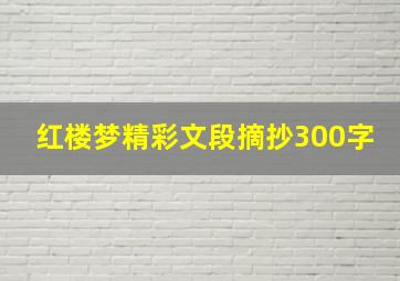 红楼梦精彩文段摘抄300字