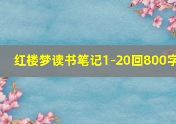 红楼梦读书笔记1-20回800字