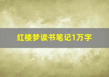 红楼梦读书笔记1万字