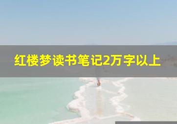 红楼梦读书笔记2万字以上