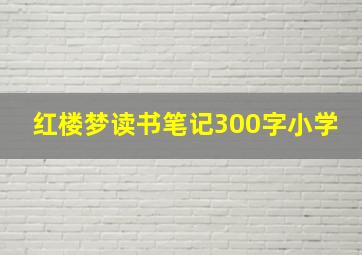 红楼梦读书笔记300字小学