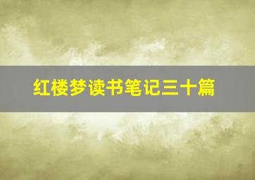 红楼梦读书笔记三十篇