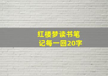 红楼梦读书笔记每一回20字