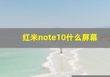 红米note10什么屏幕