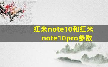 红米note10和红米note10pro参数