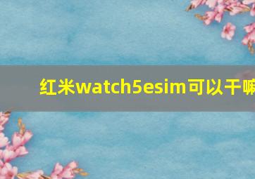 红米watch5esim可以干嘛