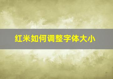 红米如何调整字体大小