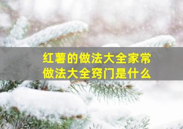 红薯的做法大全家常做法大全窍门是什么