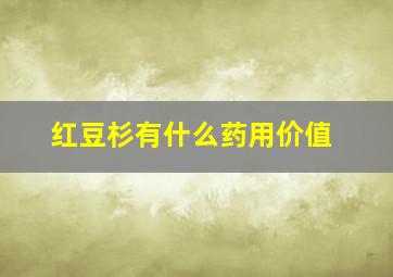 红豆杉有什么药用价值