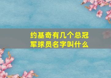 约基奇有几个总冠军球员名字叫什么