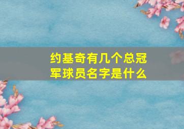 约基奇有几个总冠军球员名字是什么