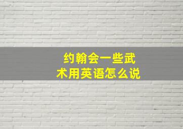 约翰会一些武术用英语怎么说