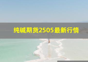 纯碱期货2505最新行情