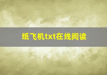 纸飞机txt在线阅读