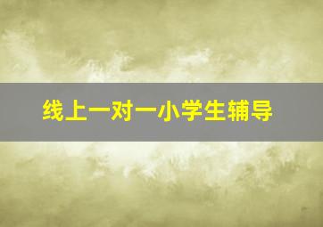 线上一对一小学生辅导