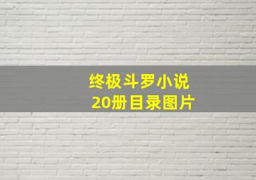 终极斗罗小说20册目录图片