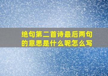 绝句第二首诗最后两句的意思是什么呢怎么写