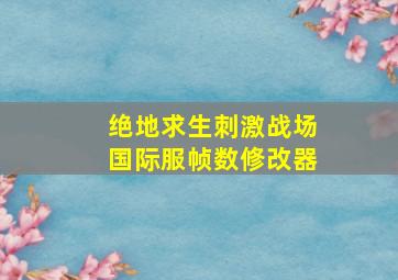 绝地求生刺激战场国际服帧数修改器