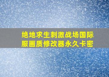 绝地求生刺激战场国际服画质修改器永久卡密