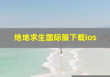 绝地求生国际服下载ios