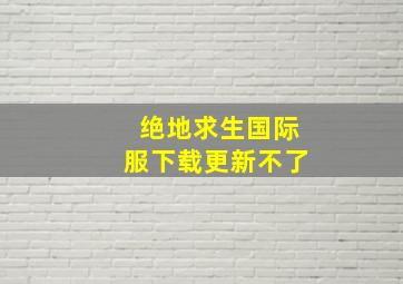 绝地求生国际服下载更新不了