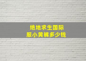 绝地求生国际服小黄裤多少钱