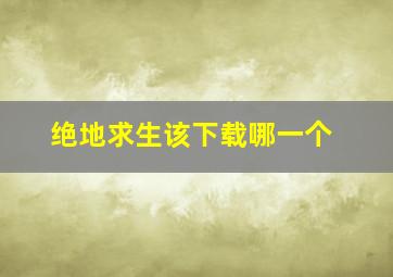 绝地求生该下载哪一个