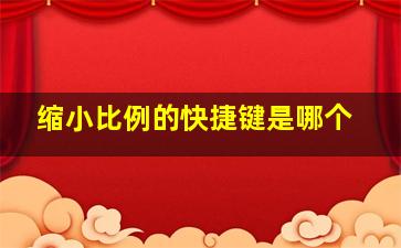 缩小比例的快捷键是哪个