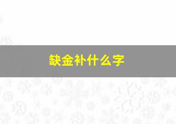 缺金补什么字