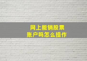 网上能销股票账户吗怎么操作