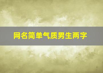 网名简单气质男生两字