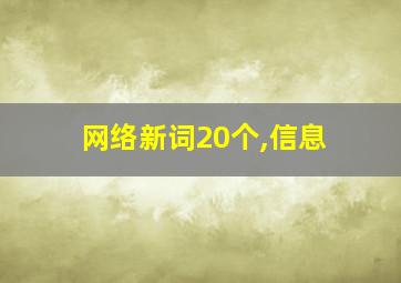 网络新词20个,信息