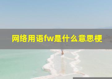 网络用语fw是什么意思梗