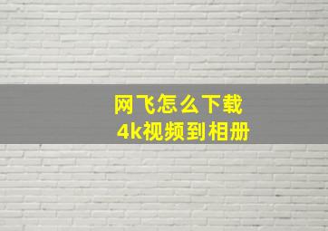 网飞怎么下载4k视频到相册