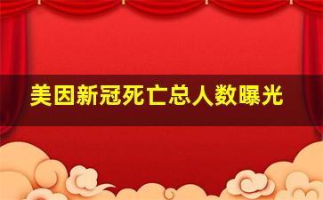 美因新冠死亡总人数曝光