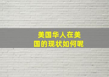 美国华人在美国的现状如何呢