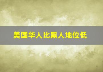 美国华人比黑人地位低