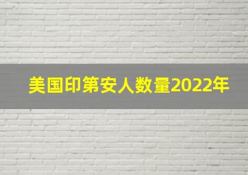 美国印第安人数量2022年